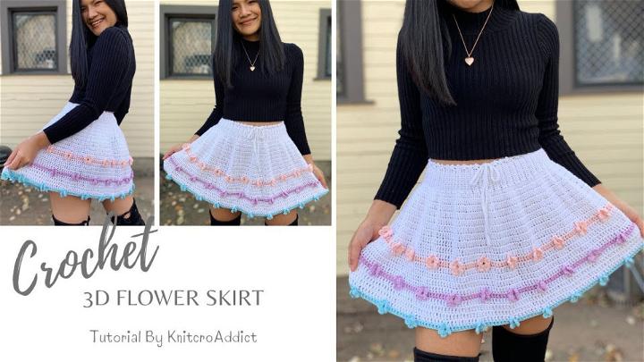 New Crochet 3D Flower Skirt Pattern