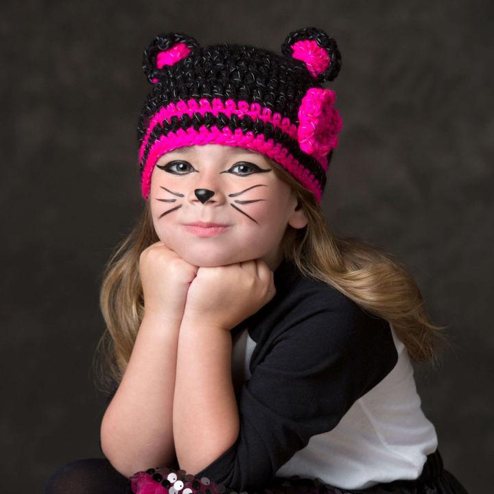Free Crochet Glam Black Cat Hat Pattern
