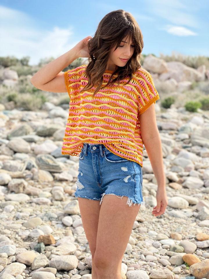 Pretty Crochet The Electric Sun Tee Pattern