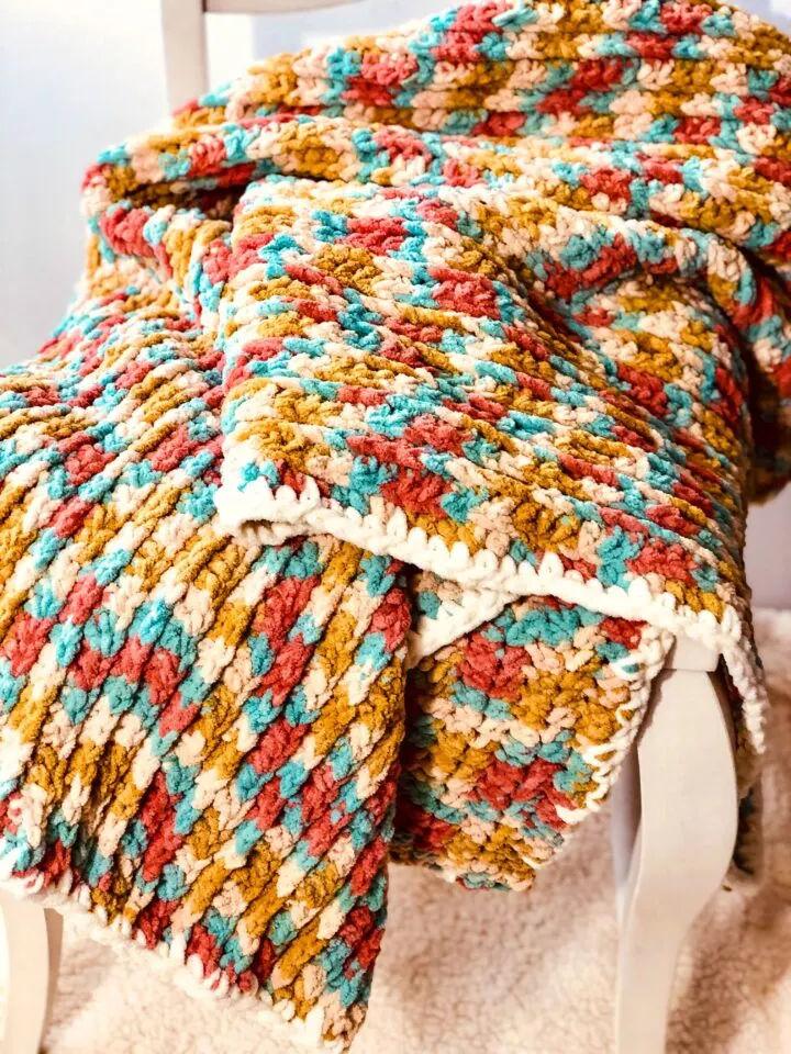 Quick and Easy Chunky Crochet Blanket Pattern