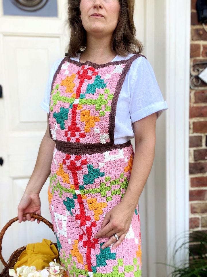 Retro C2C Crochet Apron Pattern