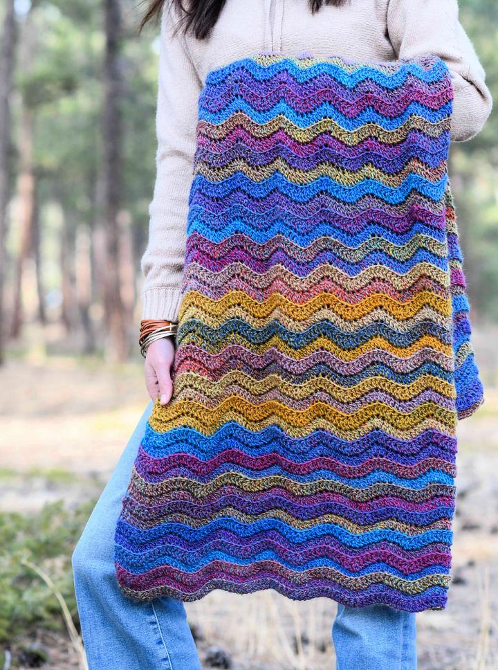 Rolling Hills Ripple Crochet Throw Blanket Pattern
