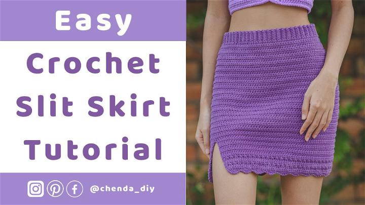 Simple Crochet Mini Slit Skirt Tutorial