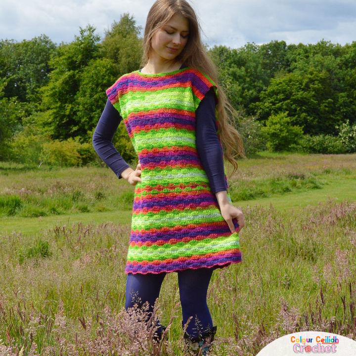  Simple Crochet Rectangle Tunic Dress Pattern