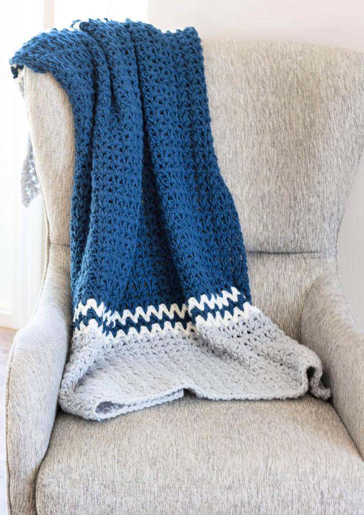 Simple Double Crochet V-stitch Afghan Pattern