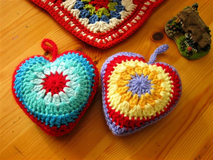 Simple Crochet Sunburst Heart Pattern
