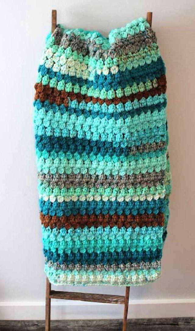 Tidal Pool Double Crochet Blanket Pattern