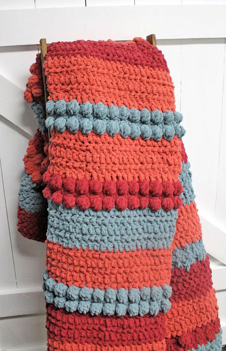 Triple Berry Chunky Crochet Throw Blanket