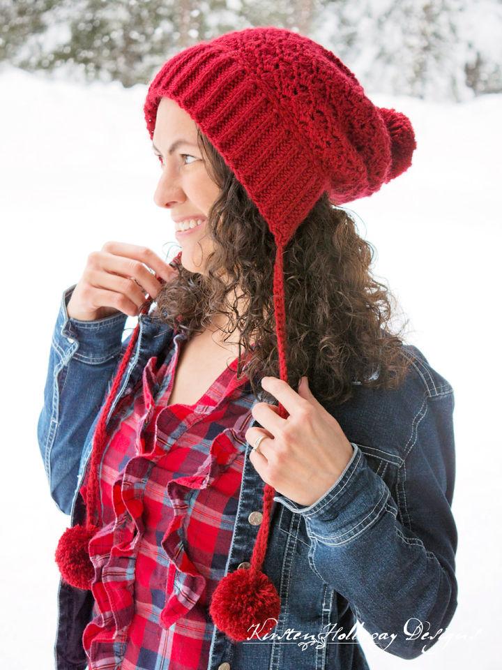Unique Crochet Cranberry Twist Slouchy Bonnet Pattern for Adults