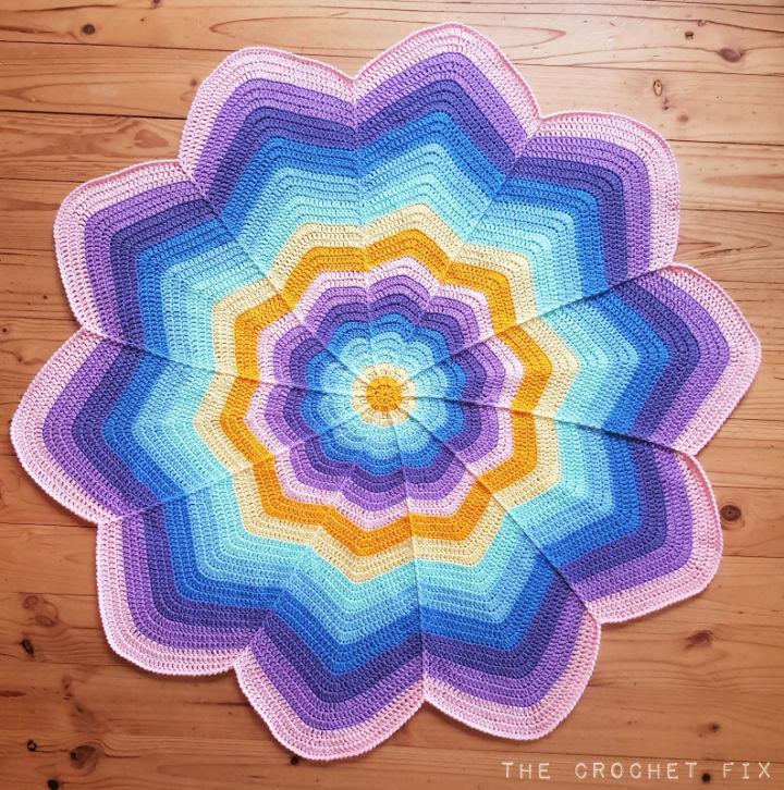 Unique Crochet Spoke Flower Blanket Pattern
