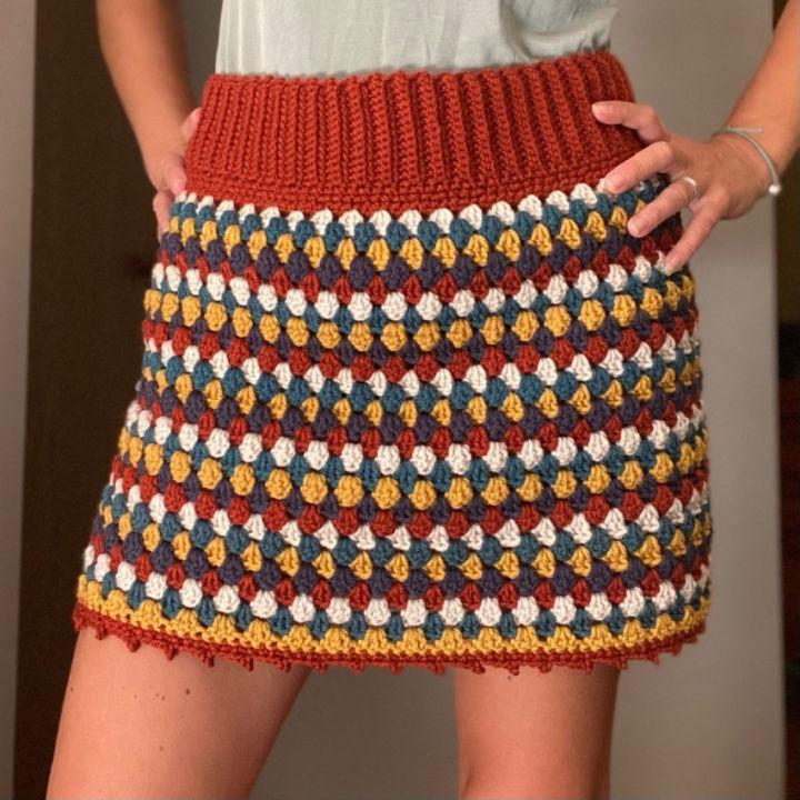 Unique Free Crochet Granny Stripe Skirt Pattern