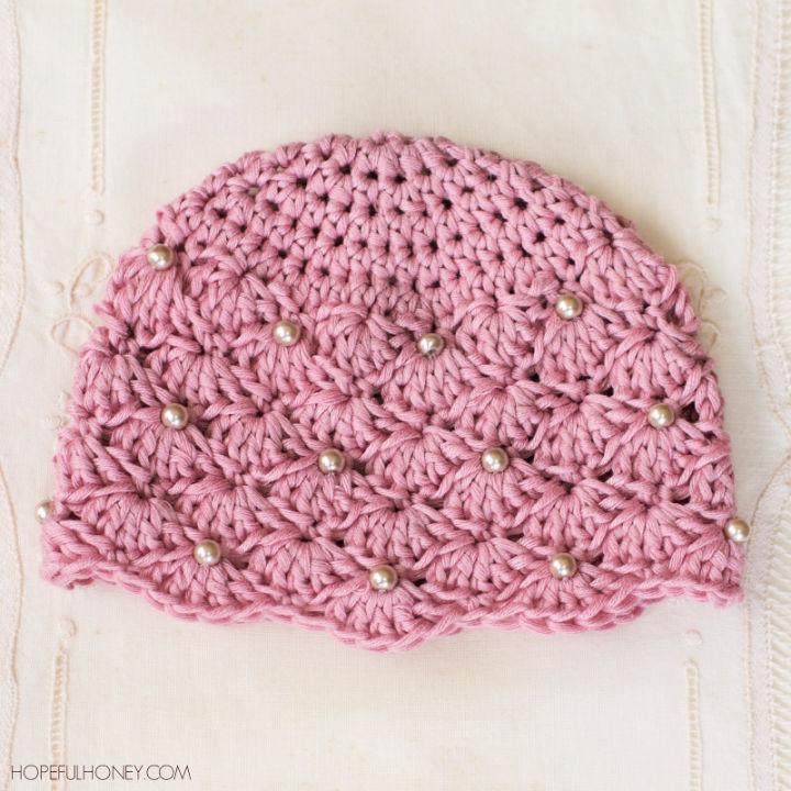 Vintage Pearl Baby Hat Crochet Pattern