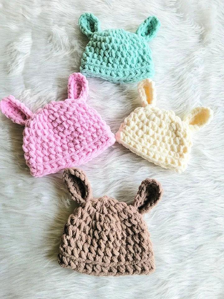 Adorable Crochet Bunny Hat Idea