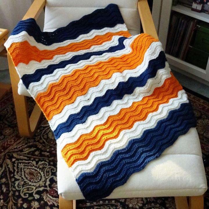 Baby Sports Fan Ripple Blanket Crochet Pattern