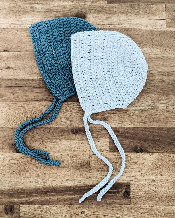 Basic Crochet Baby Bonnet - Free Pattern