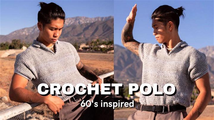 Beautiful Crochet Pattern for Men Polo Shirt