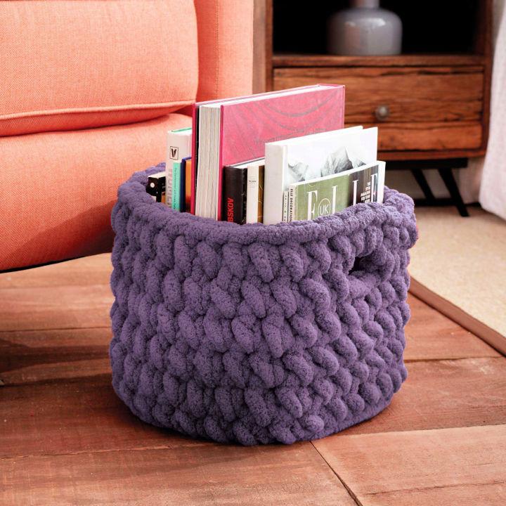 Bernat Big Blanket Yarn Basket Crochet Pattern