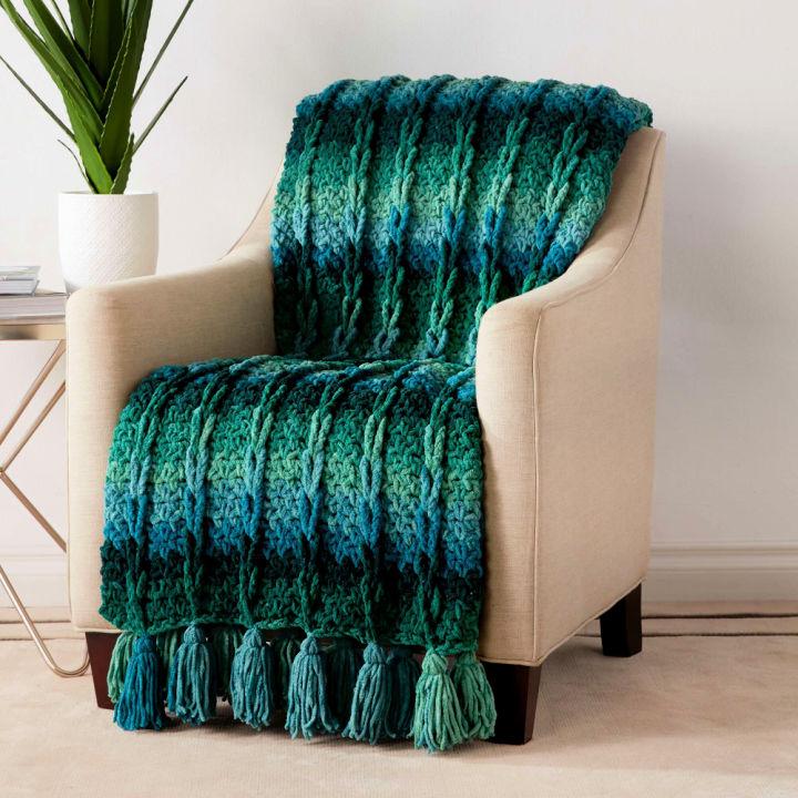 Bernat Mock Cable Crochet Blanket Pattern