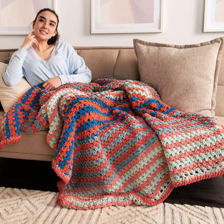 Bernat Touch Of Texture Crochet Blanket