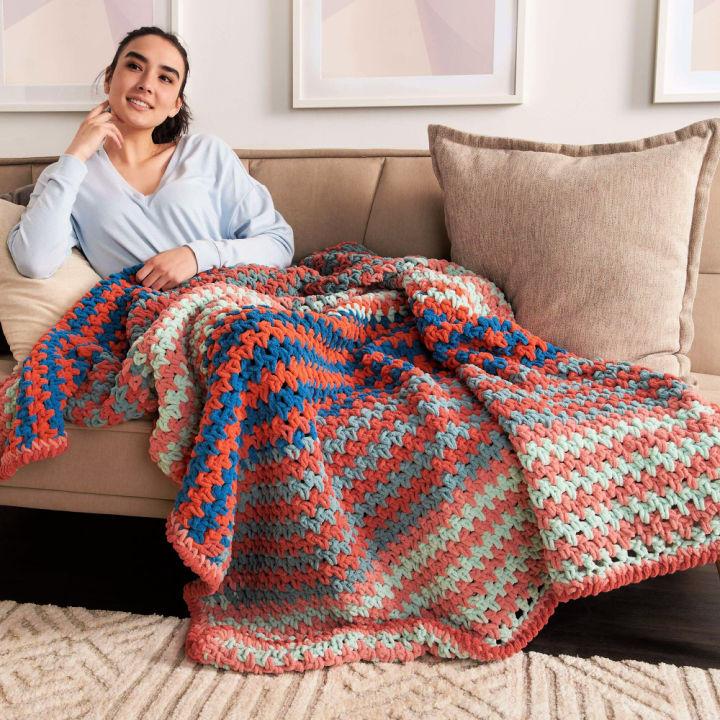 Bernat Mock Cable Crochet Blanket Pattern