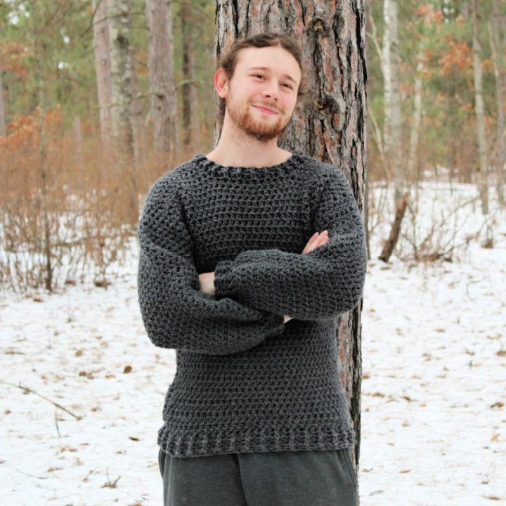 Bulky Crochet Sweater for Mens Free Pattern