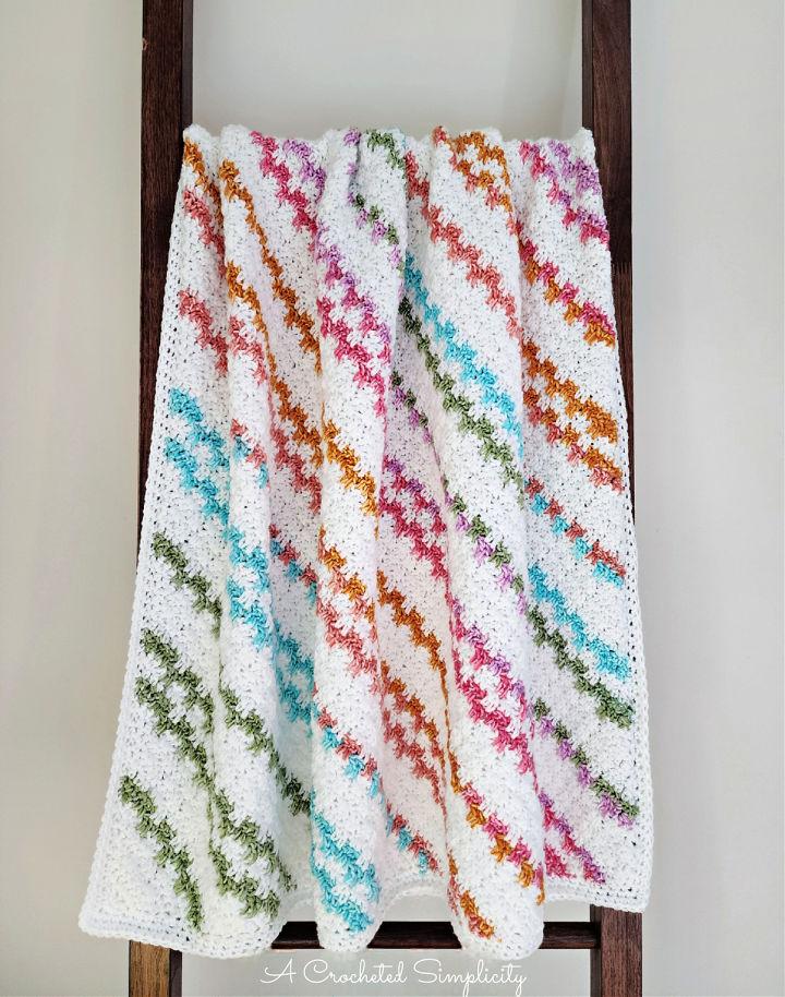 C2C Crochet Candy Stripes Lapghan Pattern