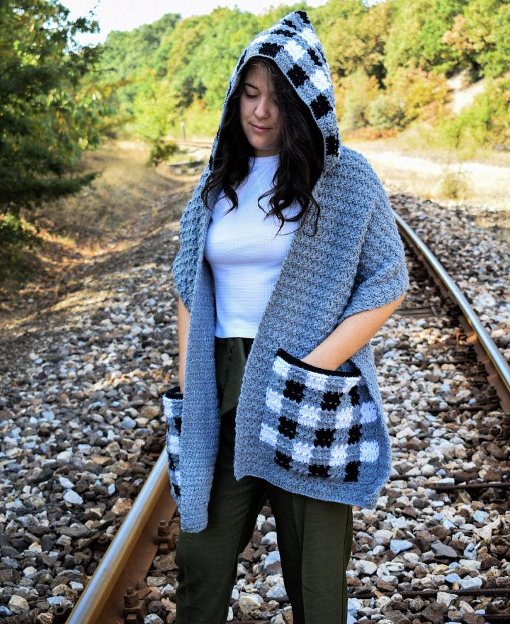 Checkmate Crochet Pocket Scarf With Hood