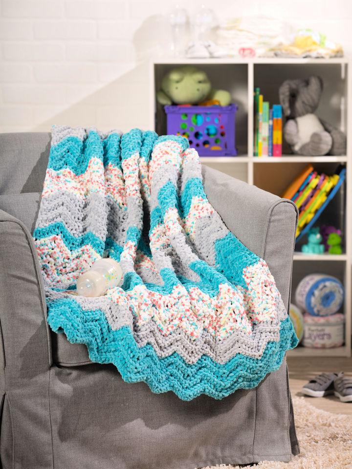 Chevron Crochet Baby Boy Blanket Pattern