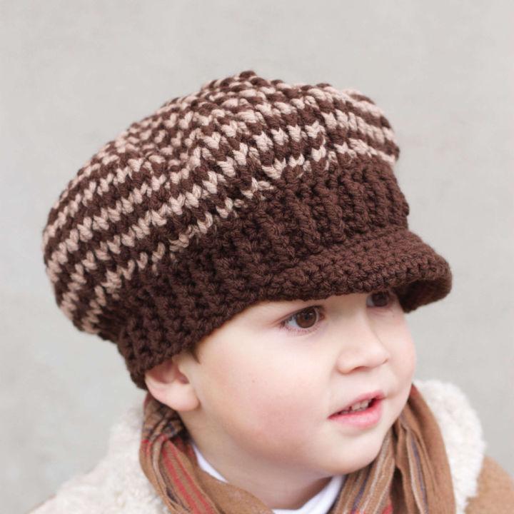 Classic Crocheted Newsboy Hat Pattern