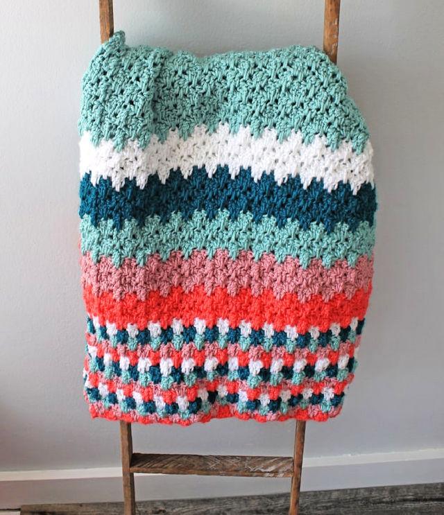Colorful Crochet Teardrop Baby Boy Blanket Free Pattern