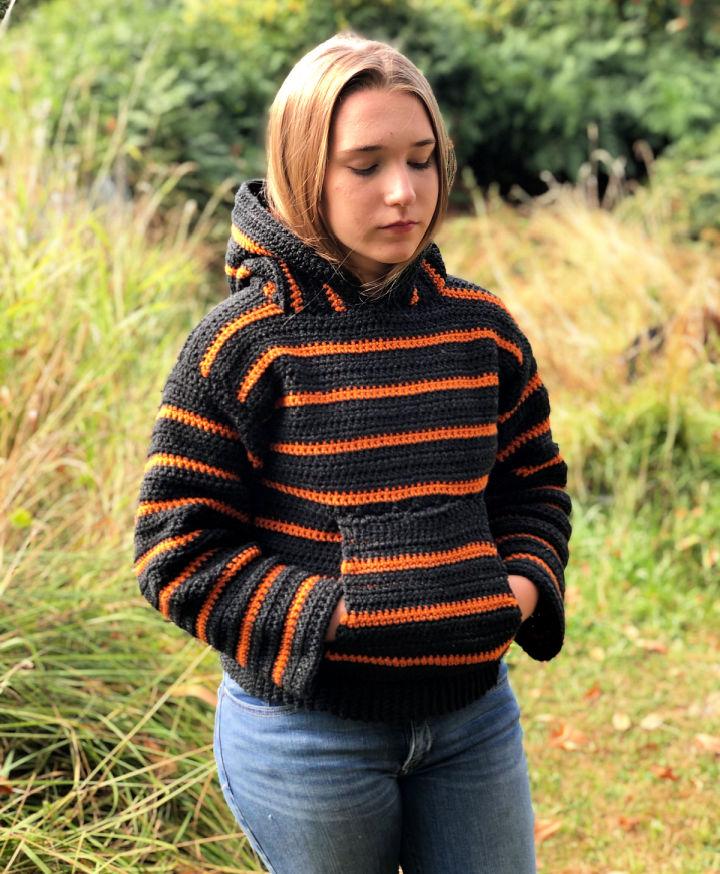 Cool Crochet Cozy Campfire Striped Hoodie Pattern