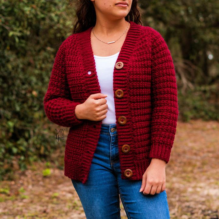 Cool Crochet Crimson Cardigan Pattern