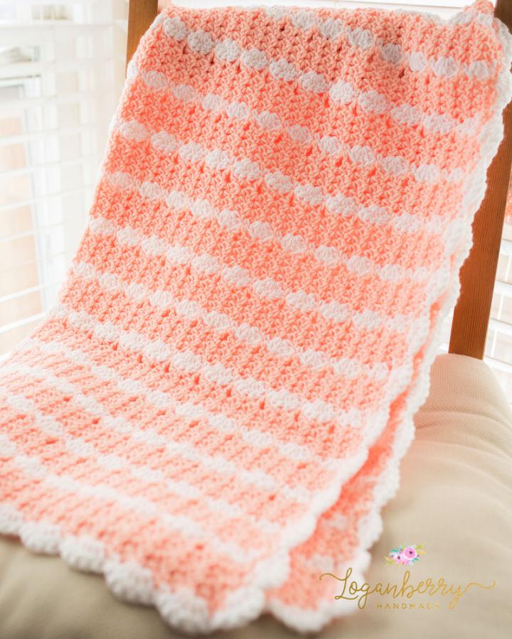 Cool Crochet Peaches and Cream Baby Boy Blanket Pattern