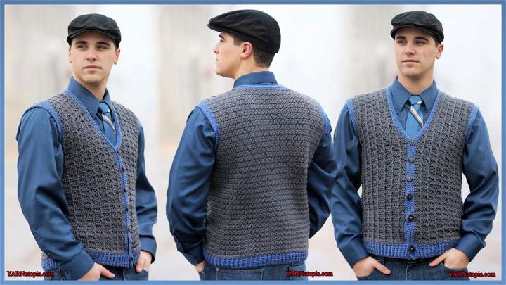 Croche Sharp Dressed Mens Vest Pattern