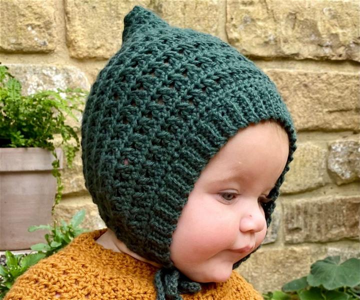 Crochet Baby Bonnet Pattern 0-3 Months