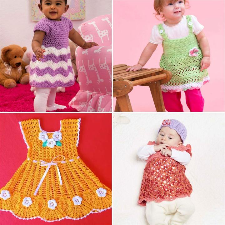 25 Free Crochet Baby Dress Patterns - Blitsy