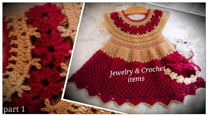 Crochet Baby Dress With Flowers Design