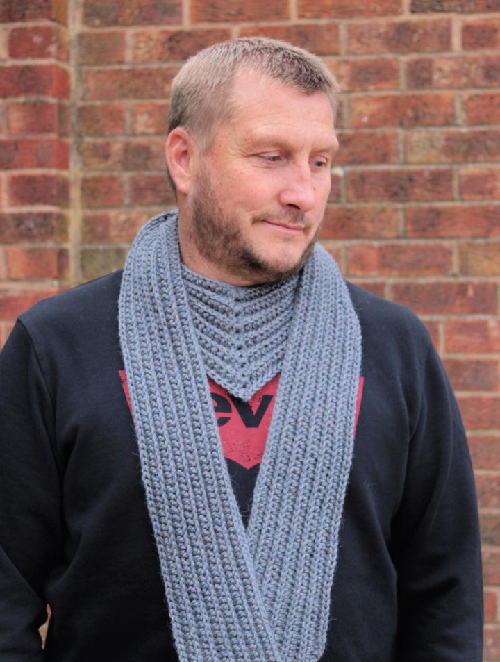 Crochet Bandana Ribbed Mens Scarf Pattern