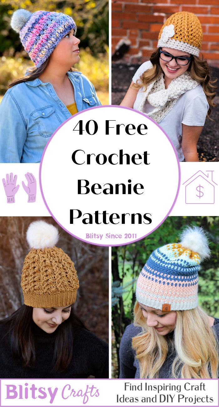 40 Free Crochet Beanie Patterns (All Sizes Crochet Beanie Pattern)