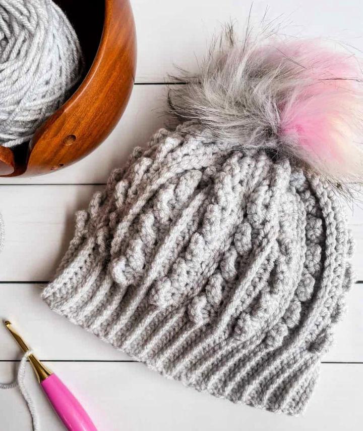 Crochet Beanie Winter Hat With Cables Pattern