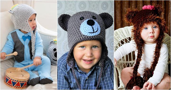 25 Free Crochet Bear Hat Patterns - Detailed PDF Pattern - Baby Bear Hat with Ears