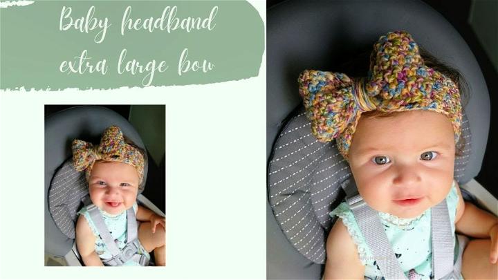 Crochet Big Bow Rainbow Baby Headband Pattern
