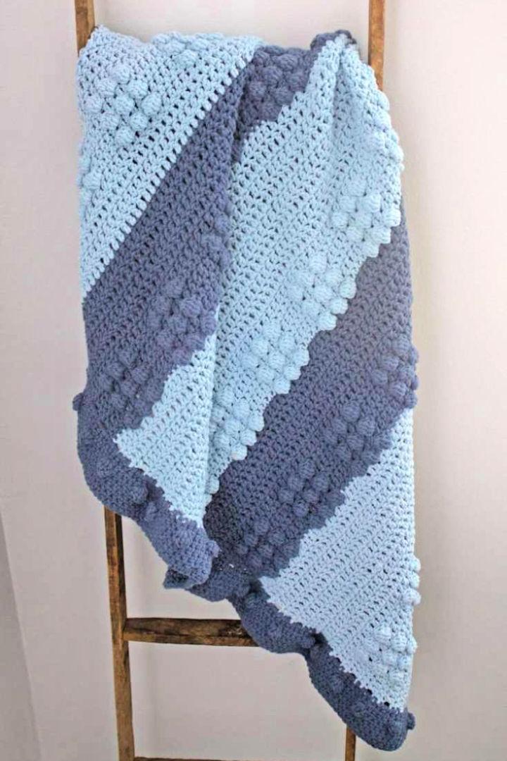 Crochet Blue Bobble Baby Boy Blanket Pattern