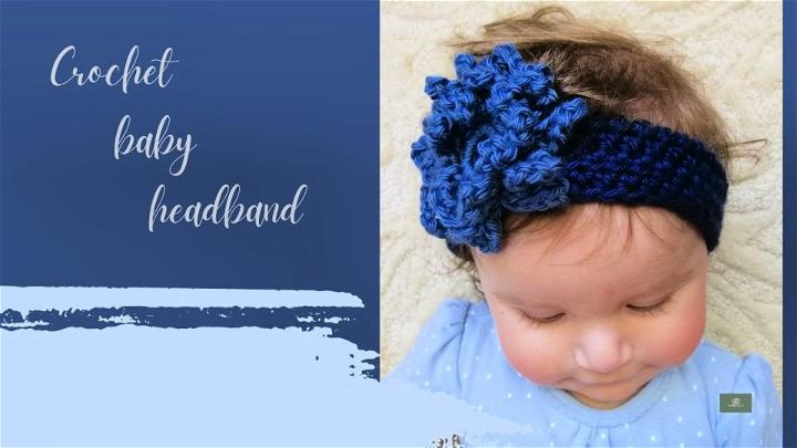Crochet Blue Dahlia Flower Babies Headband Tutorial