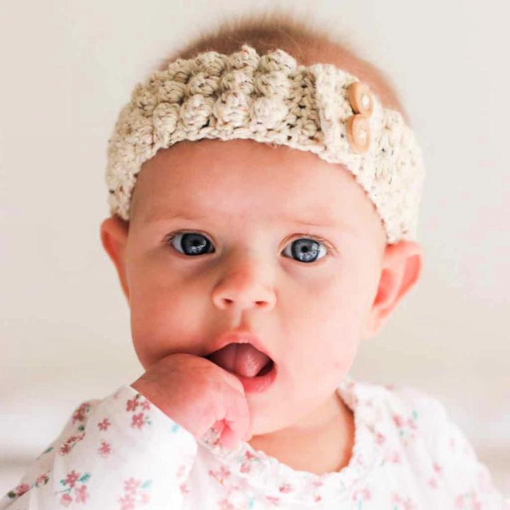 Crochet Bobble Headbands for Babies Free Pattern