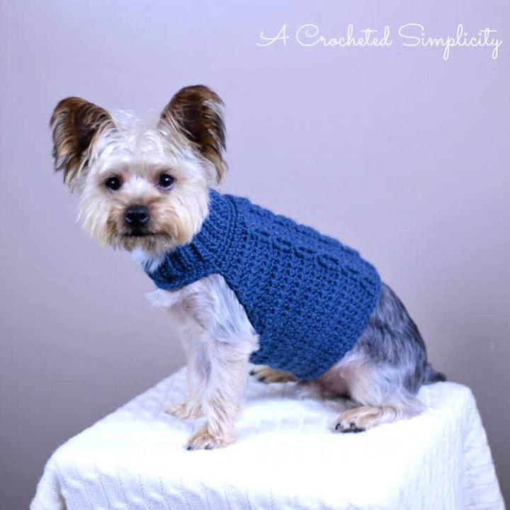Crochet Cabled Dog Sweater Pattern
