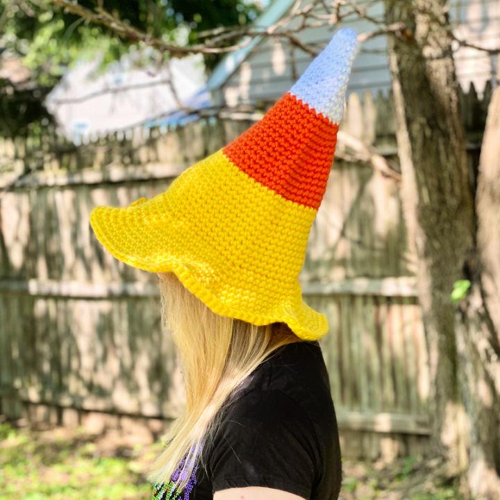 Crochet Candy Corn Witch Hat Pattern for Kids
