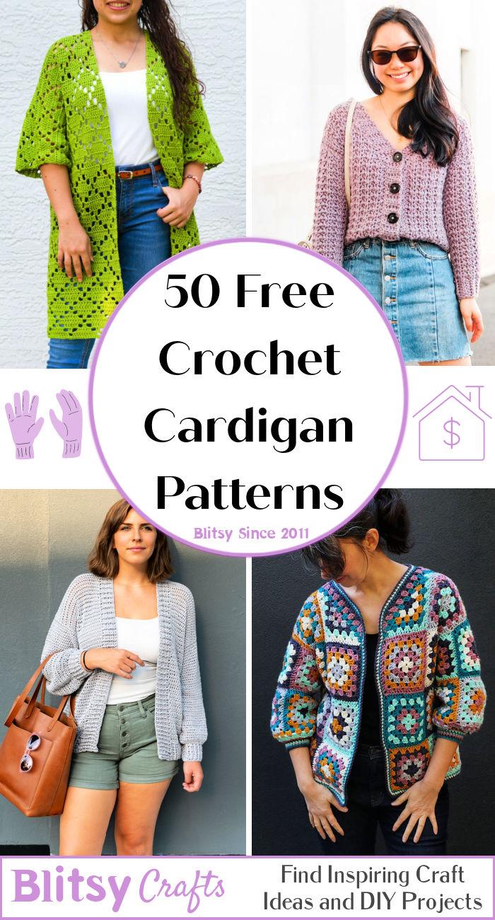 50 Free Crochet Cardigan Patterns (Step by Step Pattern)