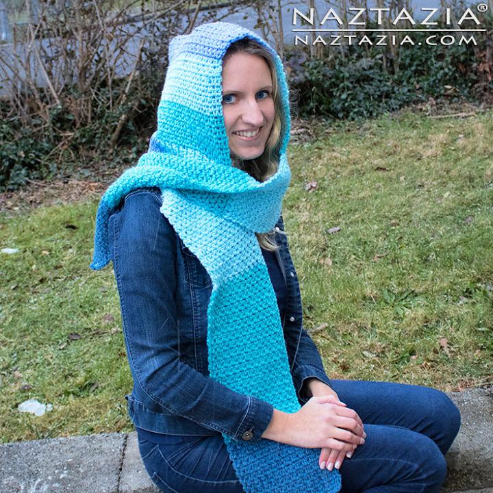 Crochet Chilly Day Hooded Scarf Pattern