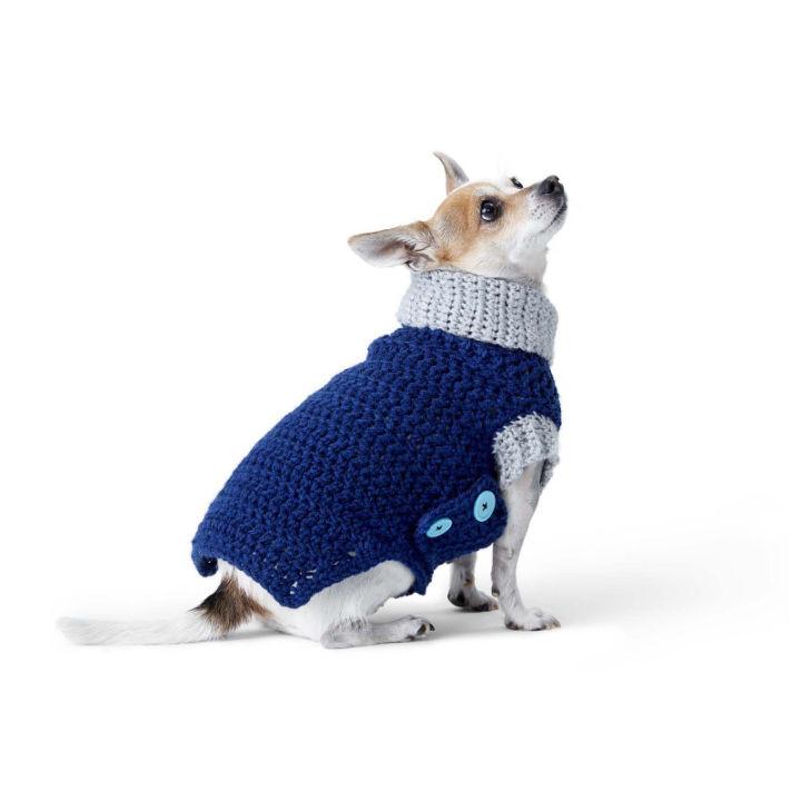 Crochet Cowl Neck Dog Coat Free PDF Pattern